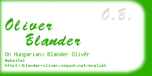 oliver blander business card